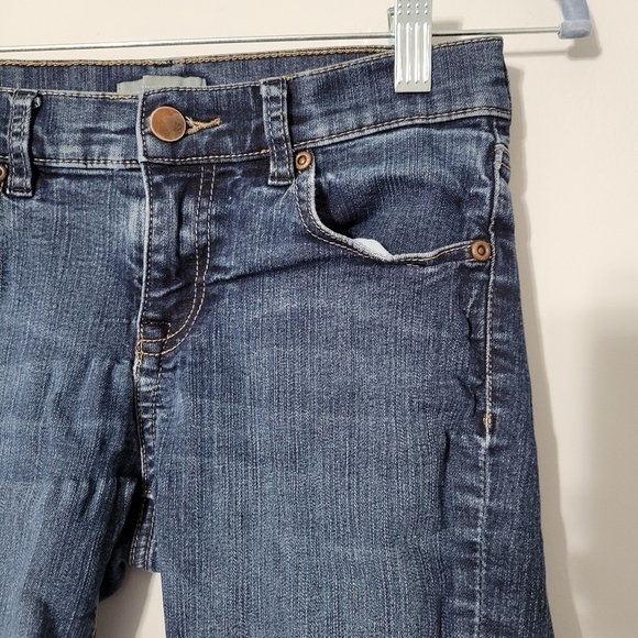 New York & Company Blue Long Inseam Denim Shorts - Picture 2 of 10